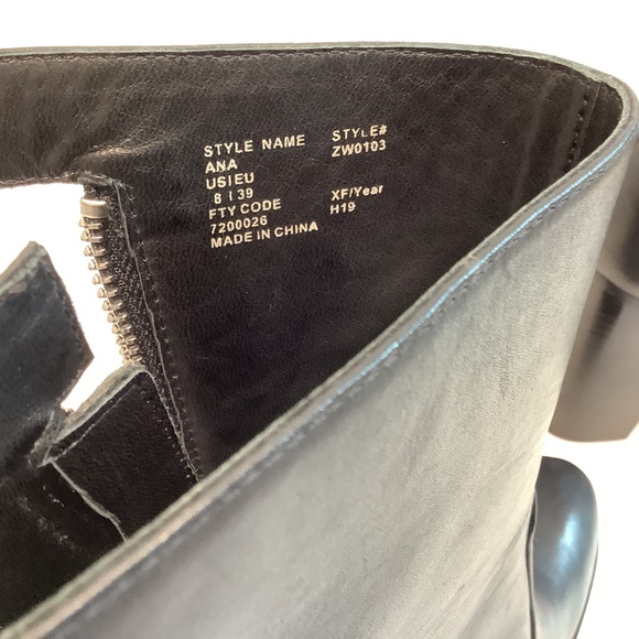 ALLSAINTS Ana Block Heel Leather Zipper Ankle Bootie, NWOT Size EU 39/US 8 - Picture 7 of 12